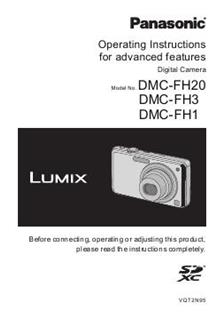 Panasonic Lumix FH20 manual. Camera Instructions.